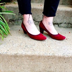 Oxblood Red Suede Shoes